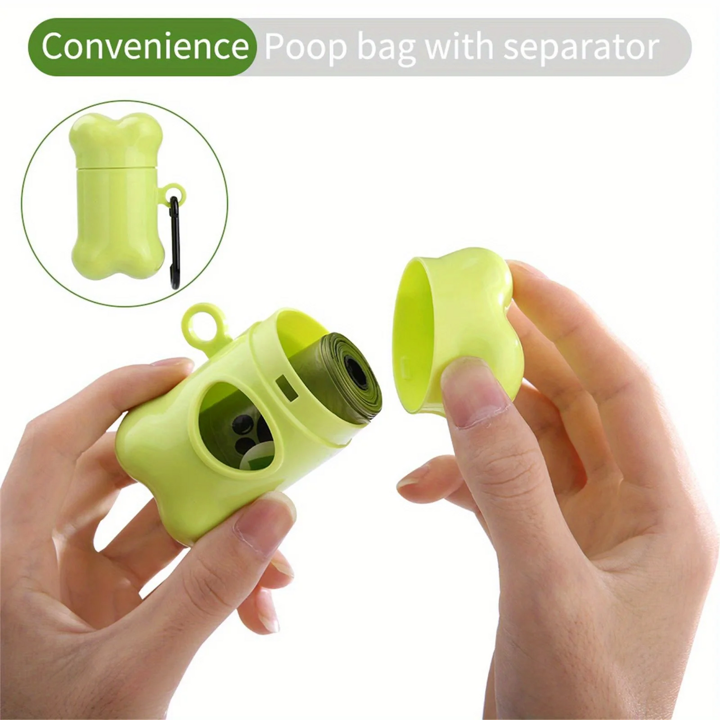 Biodegradable dog poop bags + dispenser